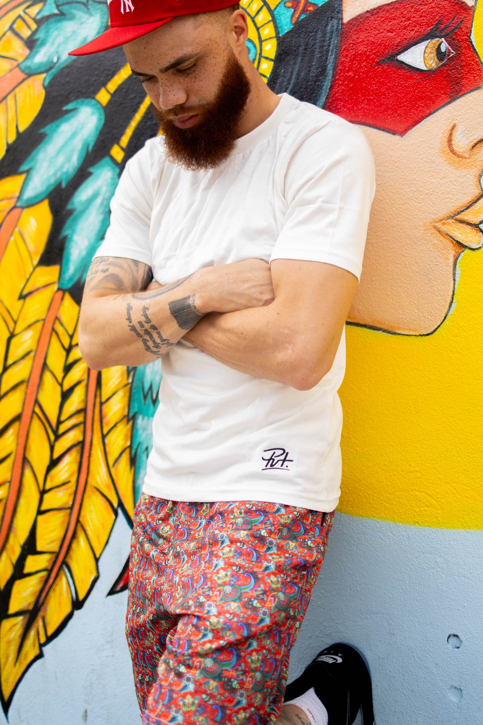 Red Paisley Mesh Shorts Lightweight