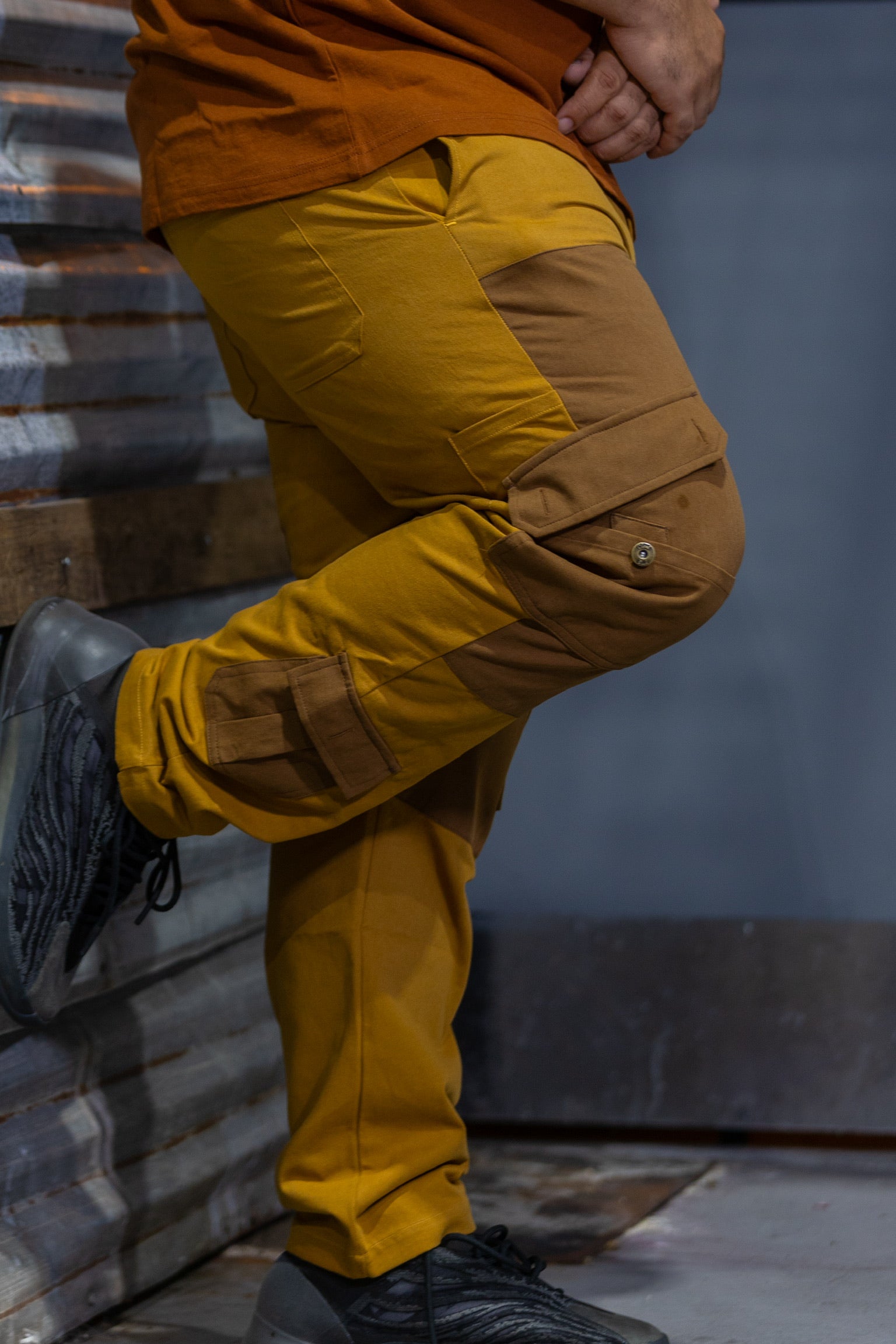 Gerard Cargo Pants | A Closer Look Brown and Navy