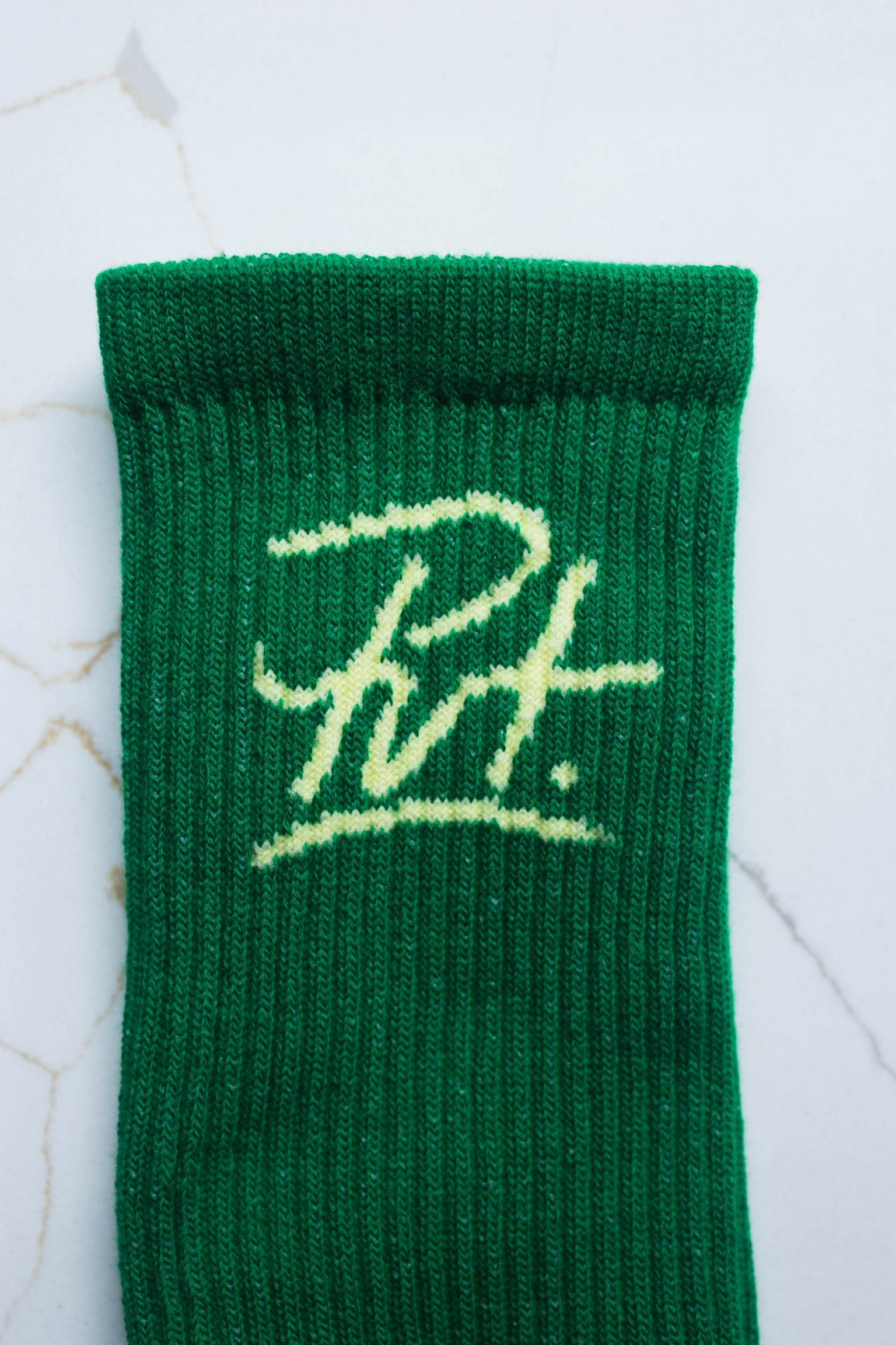 PVT Classic Logo Green and White sock