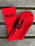 PVT. Crew Socks 2 pack (Red & Black)
