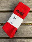 PVT. Crew Socks 2 pack (Red & Black)